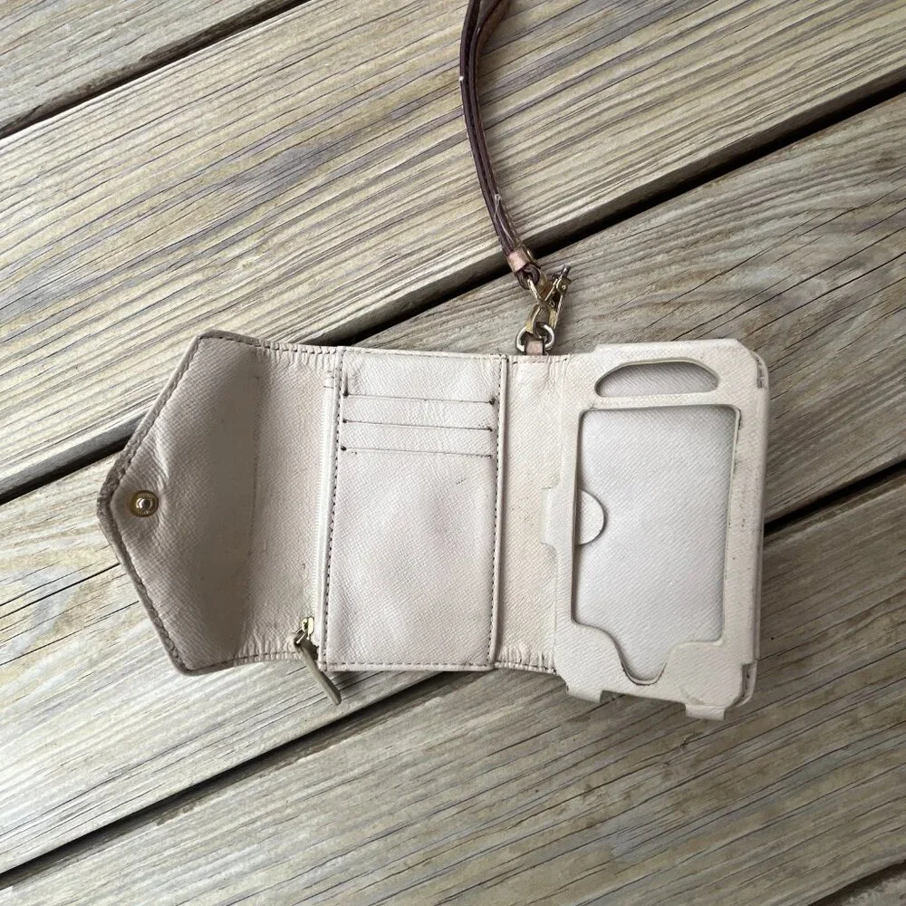 Michael Kors Wallet/Phone Case Wristlet, Cream/Brown